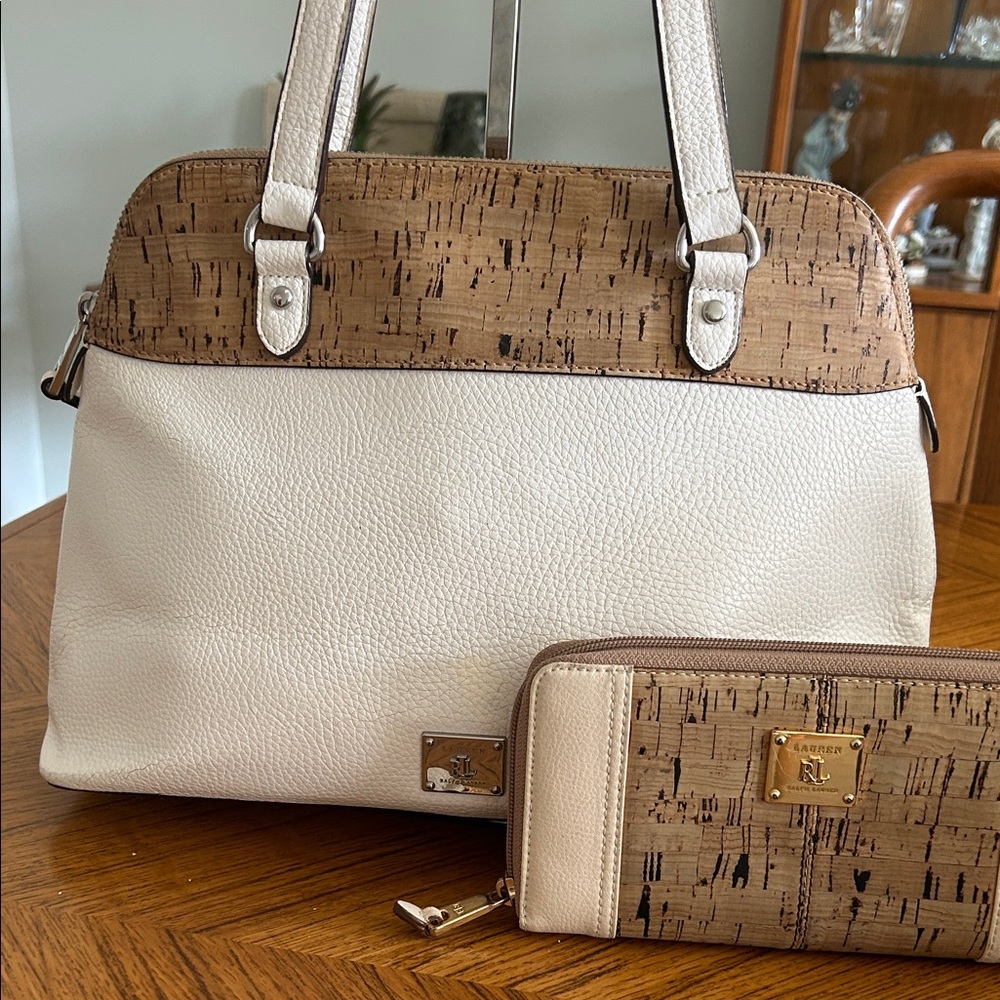 Ralph Lauren Cream and Tan Women's Bag Set